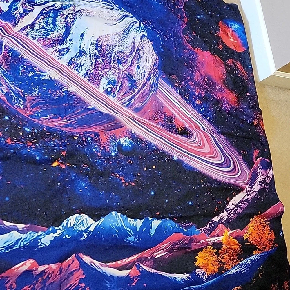 Outer Space Psychedelic Landscape Mountain Tapestry 77 x 59 Backdrop